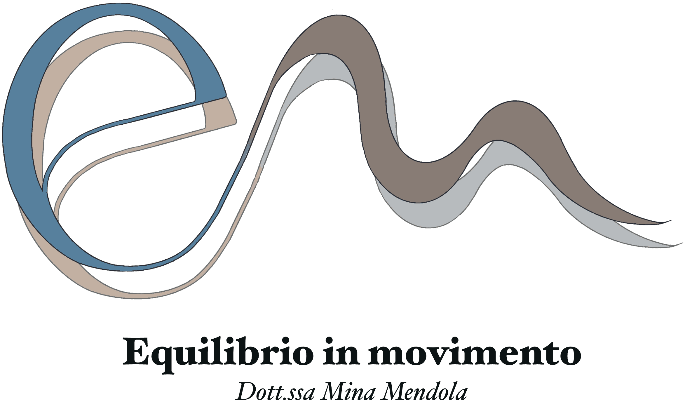 Logo di equilibrio in movimento di Mina Mendola